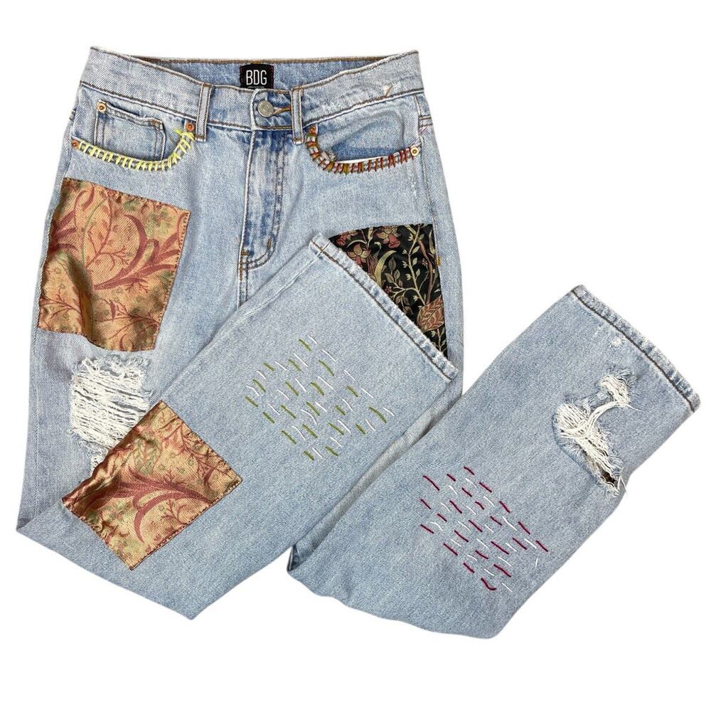 BDG Urban Outfitters Cowboy Jeans Women's Size 26 Patchwork Distressed Boho